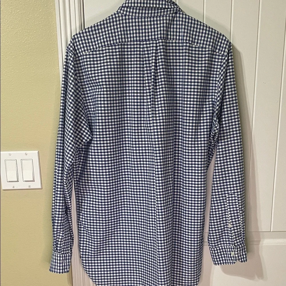 Ralph Lauren Men's Blue and White Checkered Shirt M classic fit